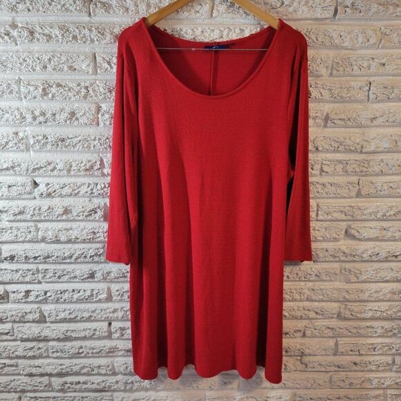 Apt 9 Women Shirt Dress XXL Mini Knit Long Sleeve Red Lightweight Holiday RED81E - Picture 1 of 11